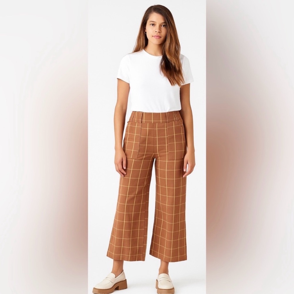 NWT Known Supply Billie Pants WALNUT PLAID